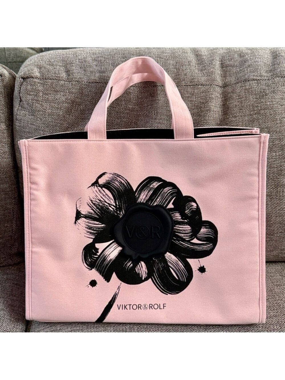 Viktor & Rolf Flowerbomb Tote Shopping Bag Pink Black New Authentic
